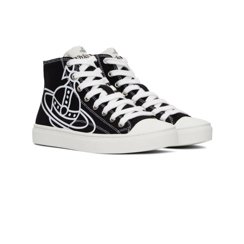 Vivienne Westwood Plimsoll Orb Printed High Top Sneakers